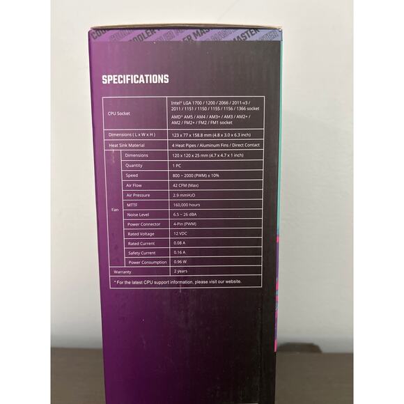 Cooler Master Hyper 212 Black Edition V2 CPU Adjustable Cooling Parts - Picture 4 of 4